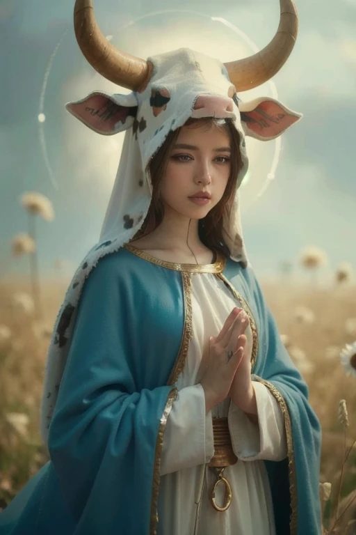 Virgin Mary, cow costume, 