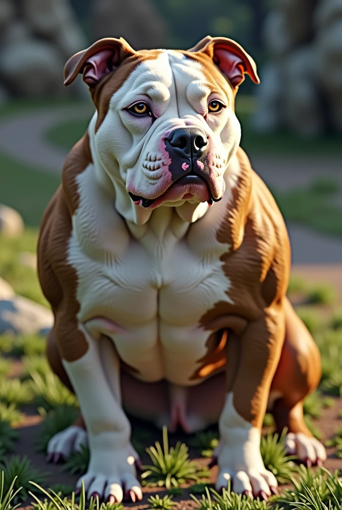 ((Naked Woman outside on the side walking on handsand knees)), ((walking on all four paws)), ((long fluffy dog tail)), ((wider hips)), ((woman reposition herself into dog stand)), ((hands turns into paws)), ((feet turns into paws)), ((woman with freckles)), (topless), brown freckles, freckled pale skin, (cute freckles), (small freckles), freckled, freckles!!!, (freckles), elegant freckles, (brown freckles), (with freckles), freckles on chicks, (dark noticeable freckles), (freckled face), (very brown freckles), rosy cheeks with freckles, (a lot of freckles), Lentigines, (breasts showing), 30 year old woman, ((freckled nose)), ((freckled chest)), hard showing, ((dog ears)) , (dog fur growing) , ((long dog nose)), blue eyes, ((bigger )), ((body reshapes into dog body)), ((anthro dog)), ((full pitbull transformation)), a dog that is laying down on the ground, by Randy Vargas, zbrush central contest winner, furry art, cute freckles, muscular girl, there is full bedpan next to him, pitbull