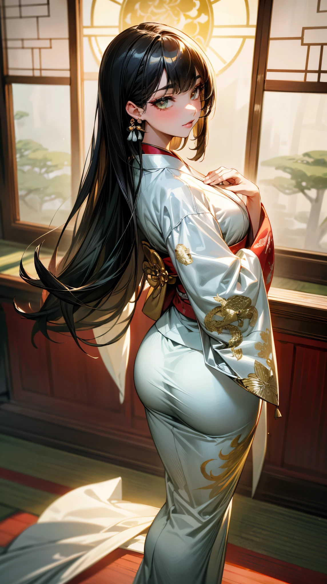 1female，36 years old，Bigchest，Raised sexy，Pornographic exposure， 独奏，（Background with：Surrounded by lotus flowers，bamboo forrest，Lotus pond，lotuses，lotus flower，china rose，rosette，chrysanthemums） She has short black hair，standing on your feet，Sweat profusely，drenched all over the body，seen from the front， hair straight， mostly cloudy sky，（（（tmasterpiece），（Very detailed CG unity 8K wallpaper），best qualtiy，cinmatic lighting，detailed back ground，beatiful detailed eyes，Bright pupils，（Very fine and beautiful），（Beautiful and detailed eye description），Black eyes，Redlip，ultra - detailed，tmasterpiece，）），facing at camera，（The upper part of the body），A high resolution，ultra - detailed），revealing breasts，Bare genitalia，  Bulge，legs are open，sexyposture，Camel toes，Flushed complexion，Open-mouthed，frontage，A ball head，Gold Saint Seiya，Lotus hair ornaments（Wearing：Blue transparent kimono，Blue streamer surrounds，Armour，Gold wire embroidery，Iron Man uniform）