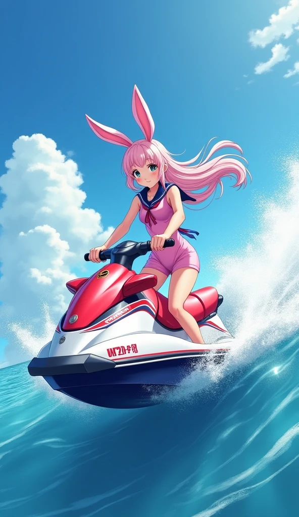 1girl, solo, masterpiece, anime girl, <lora:add-detail-xl:0.6>, digital art, landscape of an erotic and Jet ski, very Average, Clear skies, Depth of field 100mm, pink sky, Best quality, trending on artstation, (body fur:1.3), (fluffy:1.3), (furry:1.3)
