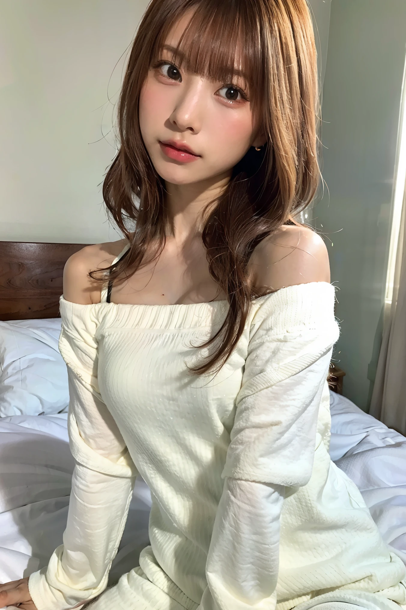 1girl, (white shirt), White shirt, solo, solo, alone, back to the audience, indoors, bedroom, sitting on the ground, vintage console, Nintendo console, gamepad in hand, blonde, braid,