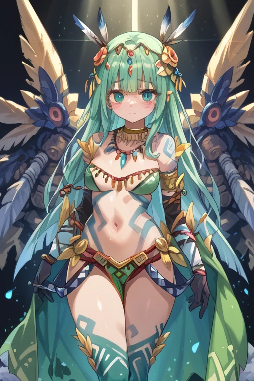 ((Highly accurate drawing in every detail)Extremely precise depiction)[High resolution],(detailed illustrations,とてもfineで緻密な描画,Delicate drawn lines with tempo,Realistic texture expression),[color traced main line],sea of digital data[[glowing wind]],((lion girl(beastman))BEASTGirl[[Hanging eye]][Downy hair all over the body]emerald green hair)[]((mint green skin:1.6)(skinny(SLENDER)[[bony body shape]](voluminous mane)[thin chest[inverted nipples]][リアルな乳頭のdetailed]),[During orgasm](humidity[Trance]) natural eros (nude gravure),[ideal eros],([リアルな女性器のdetailed:0.8] [(clitoris) [labia minora]]),(Fine and beautiful skin expression [transparency]),((Precisely drawn eyes))[完璧な目のdetailed((Beautiful eyes like jewels)Iris drawn in precise detail)[clearly drawn pupils]],[eye light[Pinpoint lighting for the eyes]],[long and beautiful eyelashes],[precisely drawn hair [美しく艷やかな髪のdetailed]],(完璧な手のdetailed [Beautiful fingers with no damage [beautiful nails]]),(perfect anatomy(perfectly balanced proportions))[[full body portrait]],[ideal color coordination(Accurate simulation of light and material interactions)],(HighQuality,High resolution,(detailed,高fine)),[[soft ambient light]],[realistic],[Visual art that tells a story] [[full body portrait]][[watercolor style coloring]][Colorful],((highest quality)fine[[High density drawing]])(4K quality).