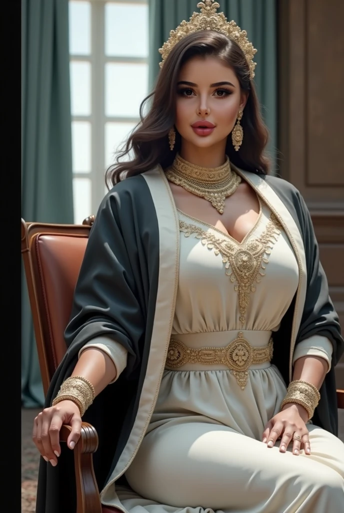a beautiful young hijabi girl wearing glasses, 17 years old, extremely detailed face, expressive eyes, luscious lips, voluptuous figure, wearing a sexy white blazer, golden bangles, bracelets, necklaces, swiss golden watch, riding horses, equestrian, cinematic, elegant, feminine, luxurious, (best quality,4k,8k,highres,masterpiece:1.2),ultra-detailed,(realistic,photorealistic,photo-realistic:1.37),intricate details,highly detailed,dramatic lighting,warm color tones,soft focus,elegant composition,striking pose,vivid colors