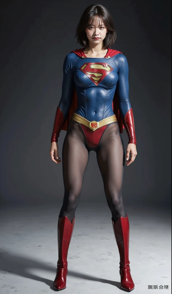 No background、(((Beautiful legs in black tights.)))、(((Legally express the beauty of your smile)))、((((Make the most of your original images)))、(((Supergirl Costume)))、(((Beautiful Hair)))、(((suffering)))、(((Please wear black tights....、Wear red boots)))、((Best image quality、8k))、((highest quality、8k、masterpiece:1.3))、(((Preserve background )))、Sharp focus:1.2、Beautiful woman with perfect figure:1.4、Slim Abs:1.2、Wet body:1.5、Highly detailed face and skin texture、8k