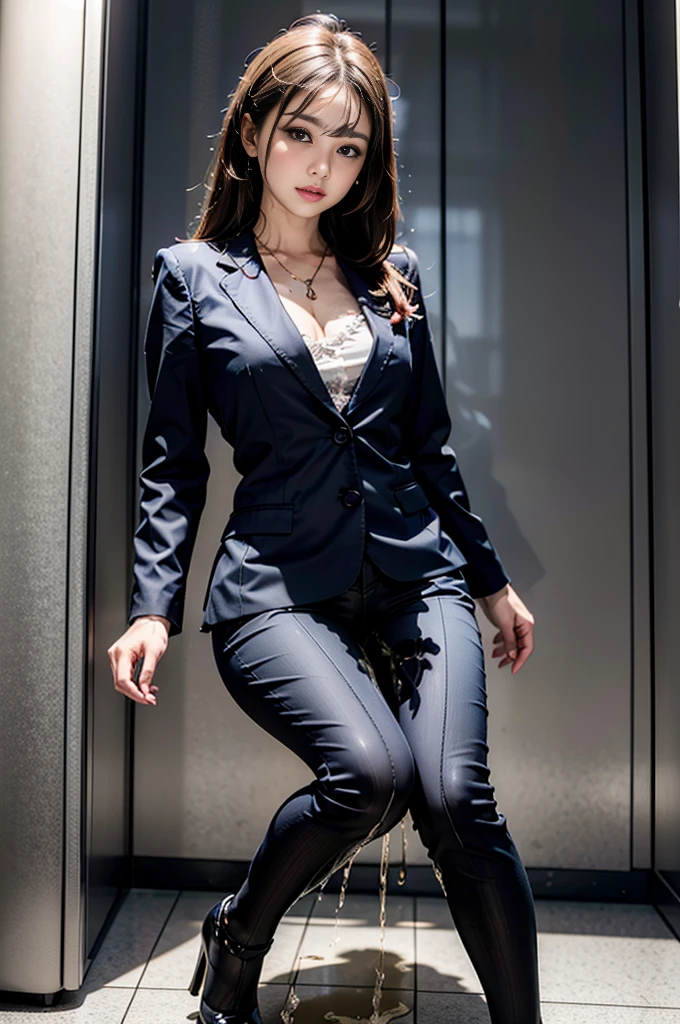Cat girl in a transform suit