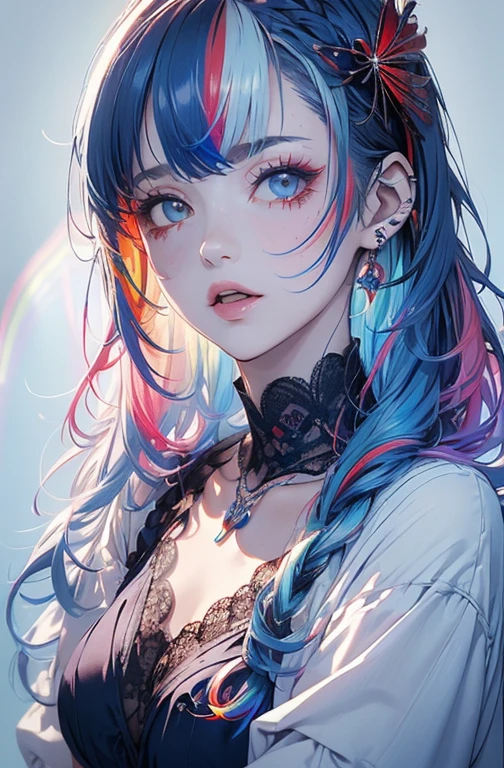 1girl, a painting by mse a woman by agnes cecile, luminous design, pastel colours, ink drips, autumn lights