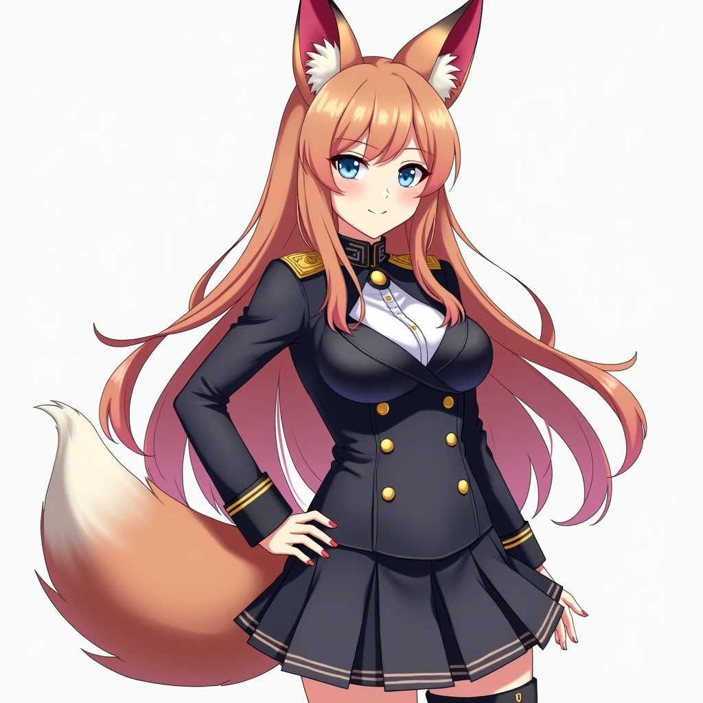 holo is a wolf girl,fox tail, furry art!!!,thick thighs,expressive eyes, (fur skin), wolf ears, sch fi, futuristic ,messy hair, Camel toe very obvious, feral,fox, holo is a wolf girl,fox tails, (brown fur skin), furry, stocking, sweaty,Serval, fox, wolf girl,fangs, sharp eyeliner, eyeshadow, (detailed eyes, lace trims, horny, expressive eyes, open mouth with teeth , fishnet stockings wrap the thighs, uniform, military, military uniform, military outfit, short skirt, sch fi, young