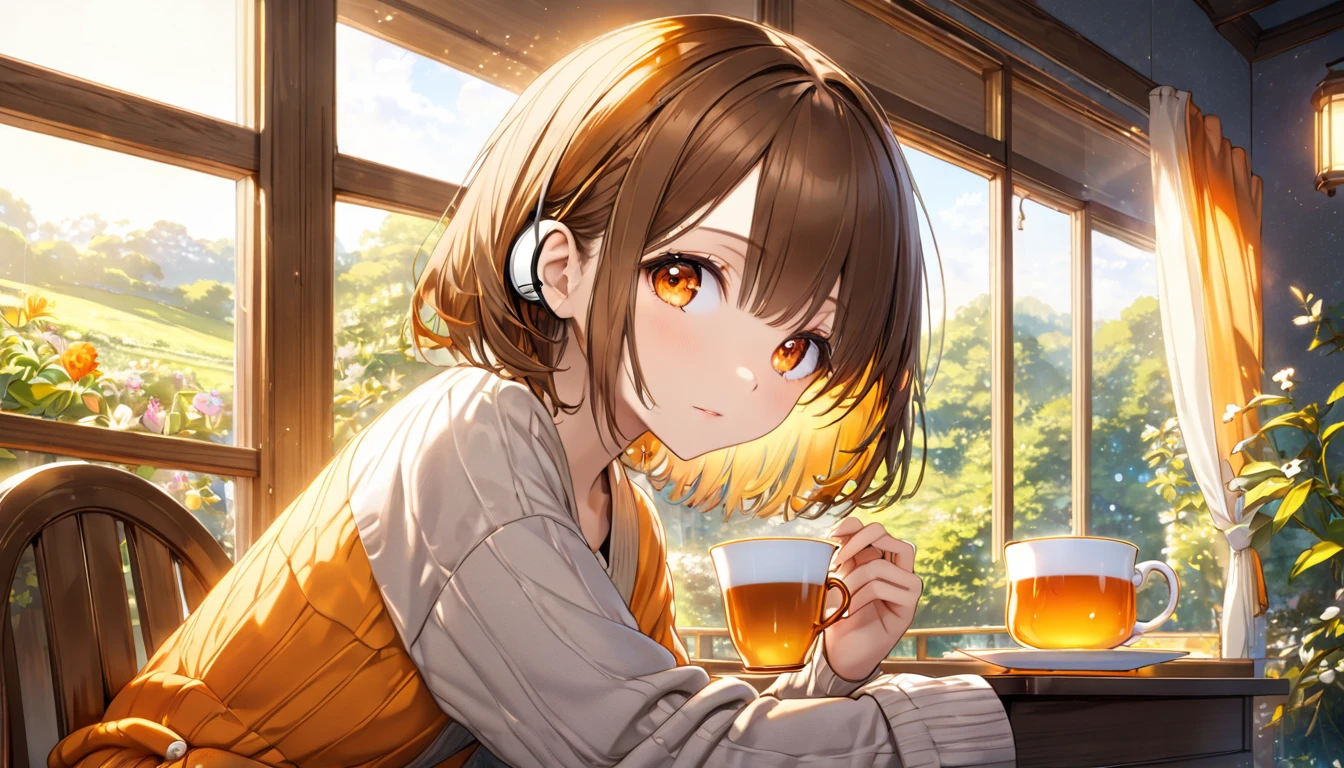 drinking a glass of beer, (Full body shot), Highest quality, Soft Light, Ultra-high resolution, (Realistic:1.4), RAW Photos, Japanese Mature, alone, cute, (A shy smile:0.5), (Brown eyes, Light in your eyes), (High resolution detail of human skin texture), (Short Bob)