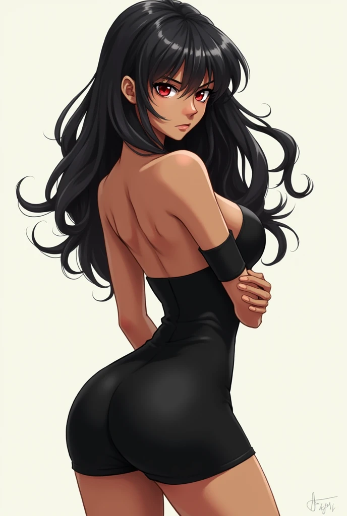 masterpiece, best quality, absurdres, extremely detailed, cowboy shot, photo of a beautiful woman, skinny, narrow waist, medium breasts, big eyes, black hair, curly hair hairstyle, rectory, underboob cutout dress, underboob, <lora:underboobcutoutdressv1:1>