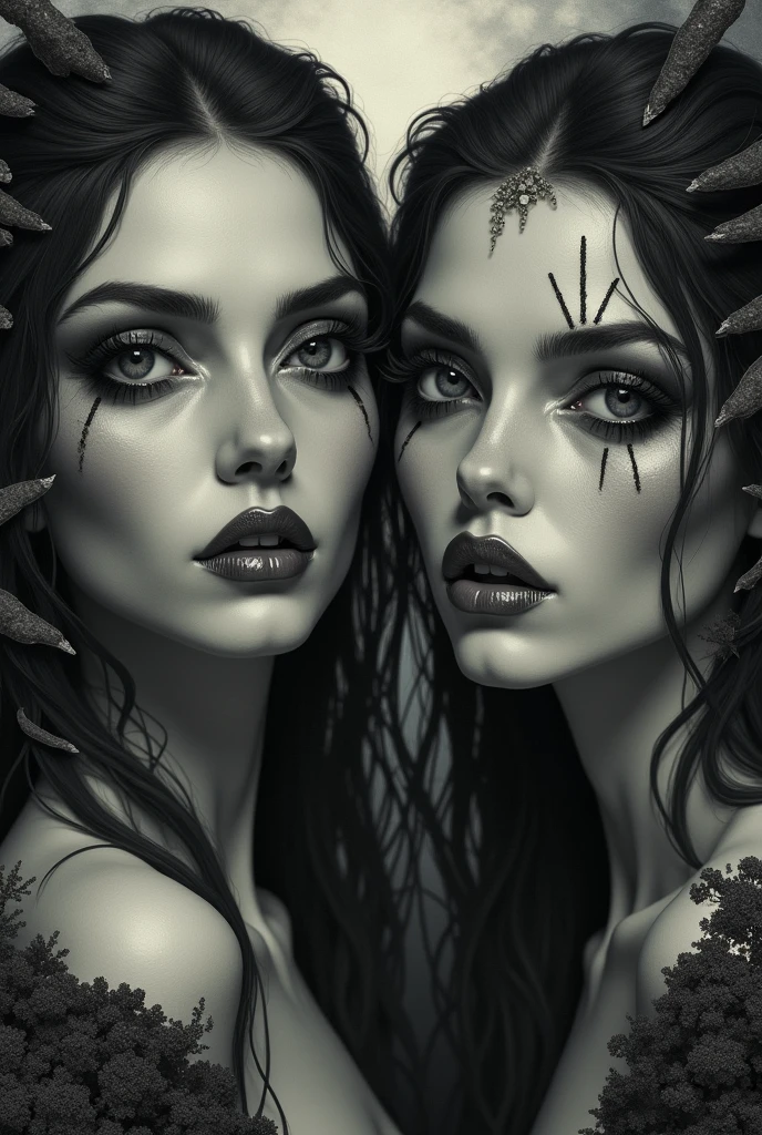 Hr giger tattooed sexy seductive dead girl, perfect face, hyper detailed ruby eyes, full body view,