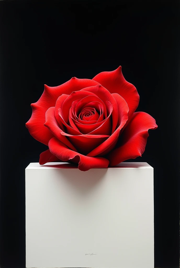 there is a Rose that is on the side of a red wall, inspired Julian Schnabel, Julian Schnabel, Oil paint dough relief, depict a flower, Rose, Inspired by Cy Twombly, Oil paint dough reliefs, inspired by rose enriquez, author:Wolf Vostel, intricate oil painting,dough,Sharper strokes,More powerful moves