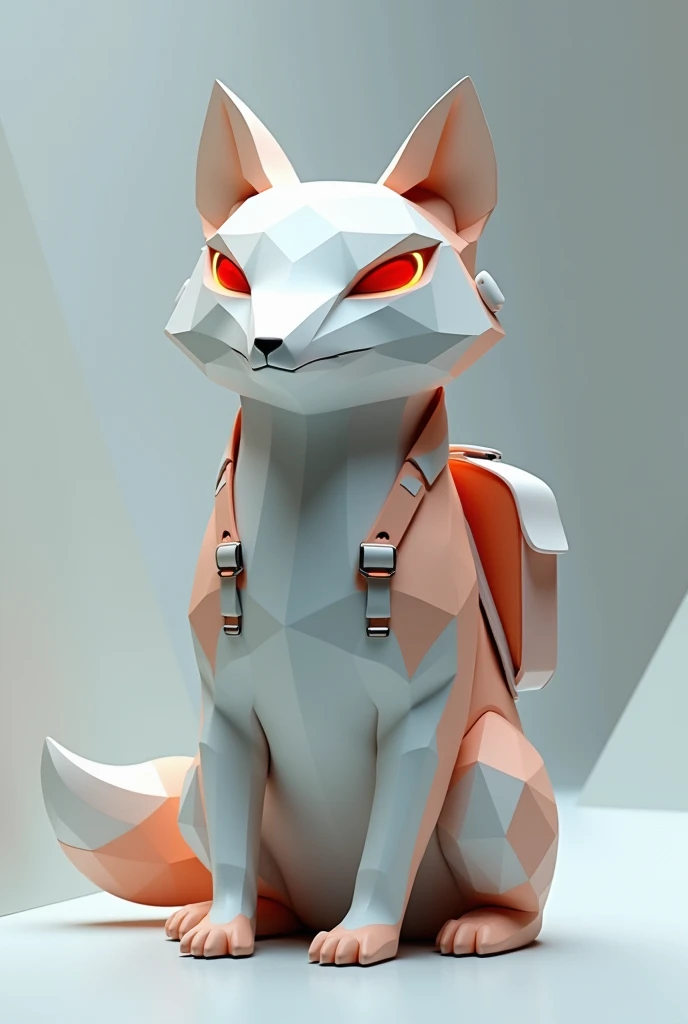 3D geometrical back pack in a shape of a fox