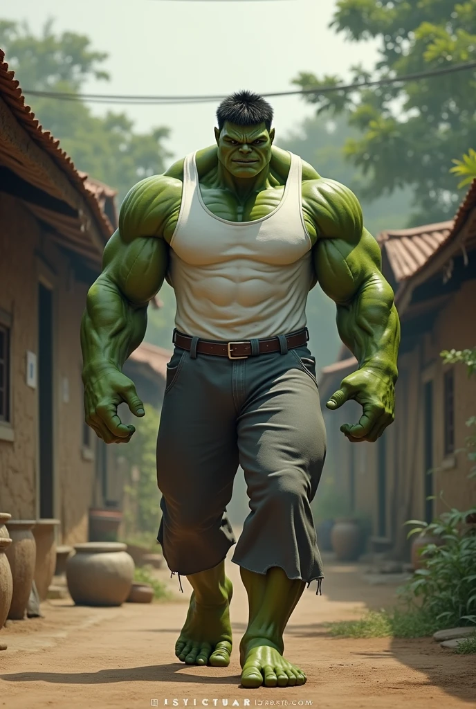 Create a image of mahatma gandhi as hulk 