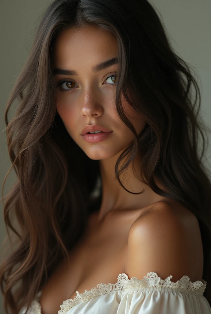 straight brunette girl, pornstar, 19 years old, slovenia, top quality, masterpiece, ultra high definition, photographic studio