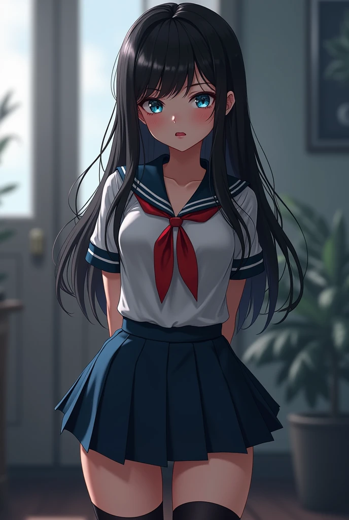 lighting like a movie、top-quality、Slender Line、Schoolgirl Lift-Up Skirt、Strawberry print panties、school classrooms、embarrassed from、Wearing sweat、full of sweat、Eyes from below、Lower body up、