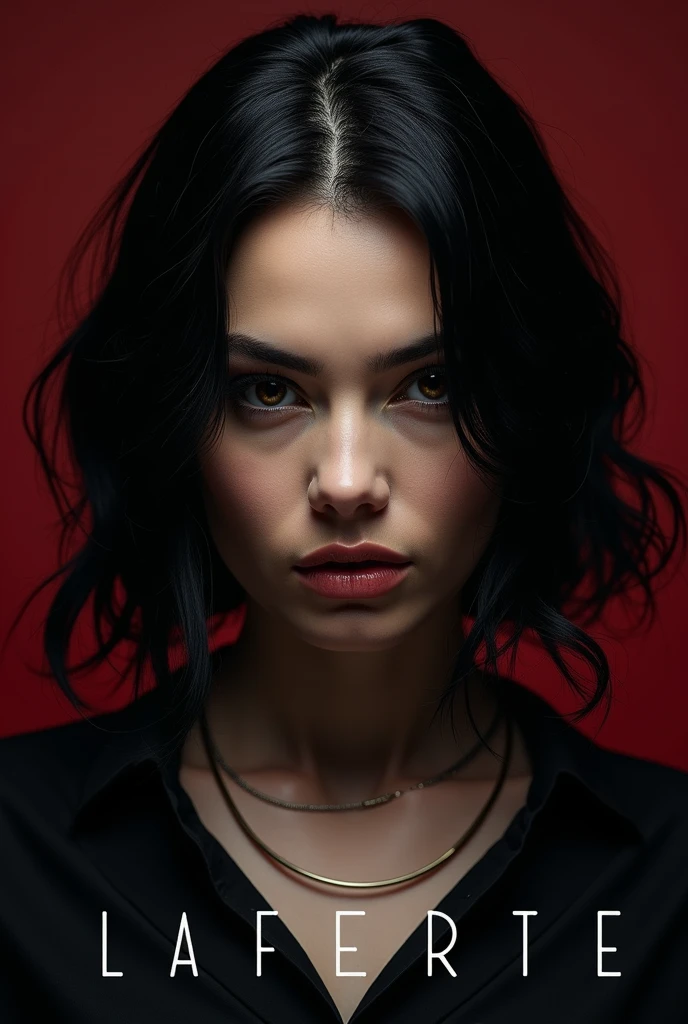 Mulher linda, cabelo da cor vermelho, olhos azuis, pele da cor negra, boca carnuda, fazendo pose