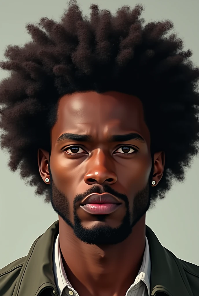 homem latino de cabelo curto e gay se transformando em um lobisomem , ao lado um homem negro de cabelo afro grande muito bonito