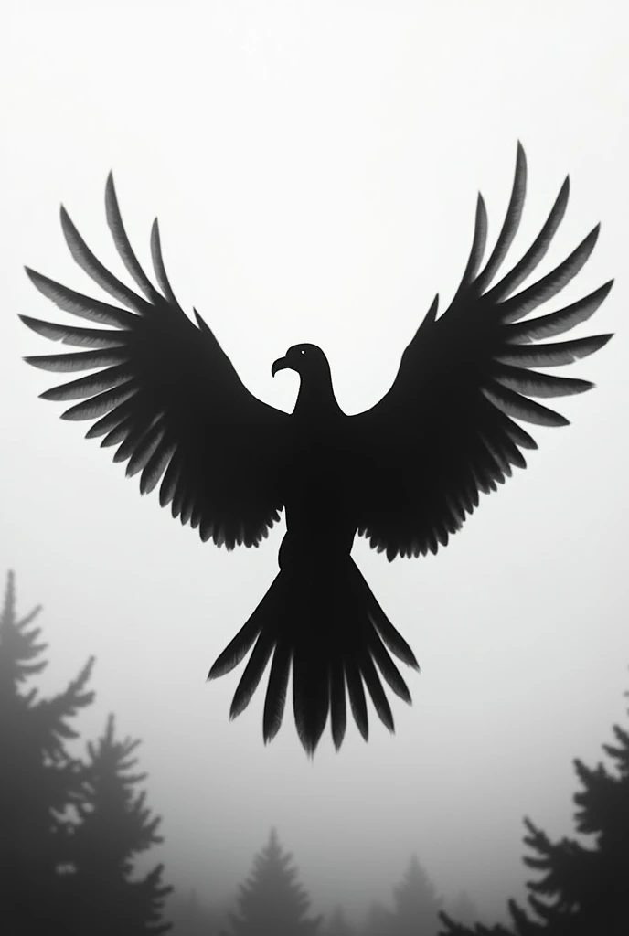 a majestic flying bird silhouette, dramatic backlit dramatic lighting, minimalistic black and white, high contrast, sharp focus, intricate details, precise lines, elegant simplicity, powerful composition, dynamic motion blur, cinematic atmosphere, moody and atmospheric