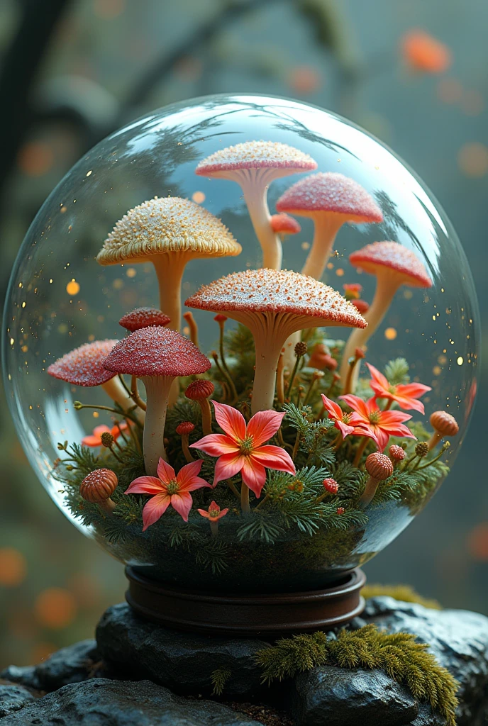 (Amazing Neo-Purism Found object assemblage art, Circle of Spores, beautiful environment), (Amazing setting, Dynamic, volumes, High quality picture, Superb lighting, Highly detailed, Sharp focus, Masterpiece art, 8K resolution picture, Fujifilm X-T3, photorealistic)