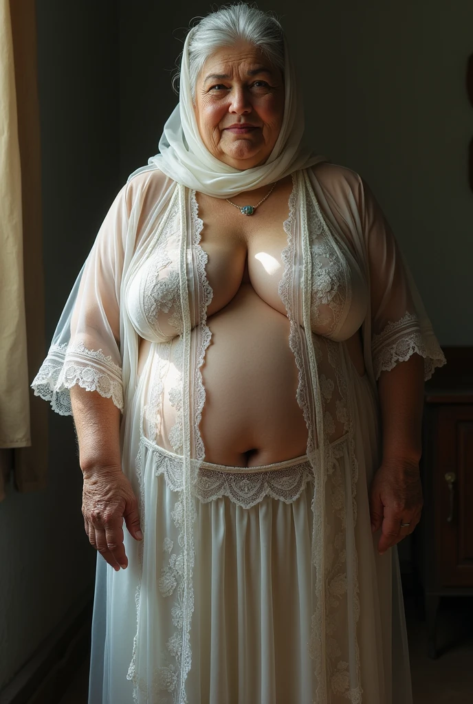 The 90-Year-Old veiled yashmak hijabi headscarf granny nude, full frontal standing, shaved pussy ,
She Is Short, Chubby, With Big Saggy Breasts.Shaved Pussy, Legs Full Open, Seeing Her Pussy web