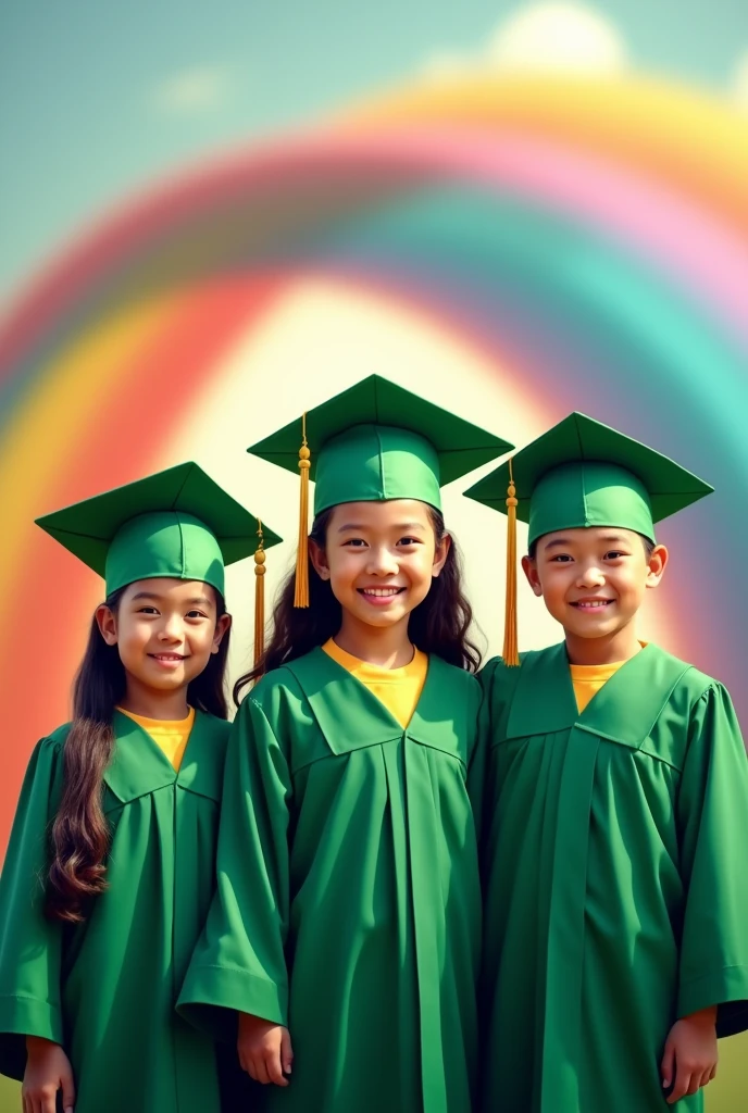 Estilo moderno, fundo branco, children's identification photo, bonito, menina sorridente, olhos escuros, cabelo curto, gravata borboleta,yellow jackets, de alta qualidade, soft GREEN lights in children's hair.