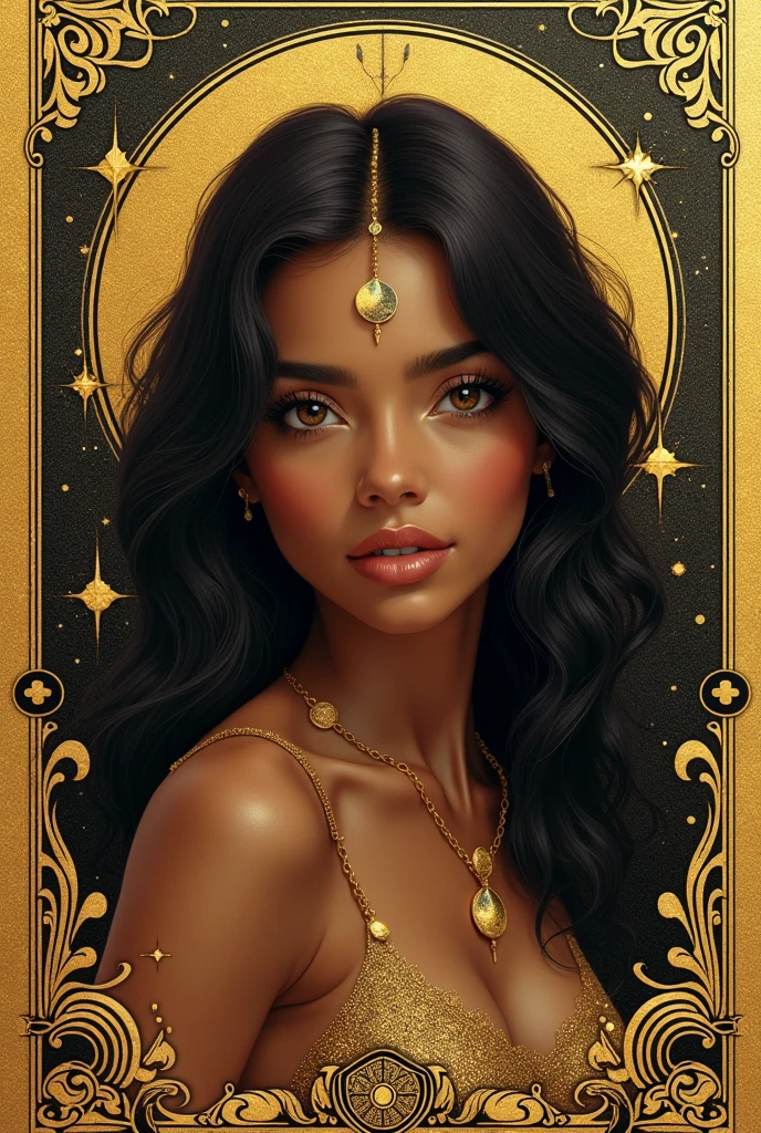 1girl, african girl, 18 years old, long wavy hair, detailed black eyes, beautiful lips, skinny, tattoos, old school fashion, intricate details, high quality, photorealistic, cinematic lighting, dynamic pose, warm color tones