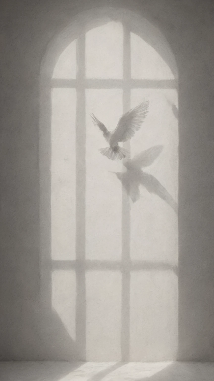 shadow of the bird flying. minimalism, simplism.