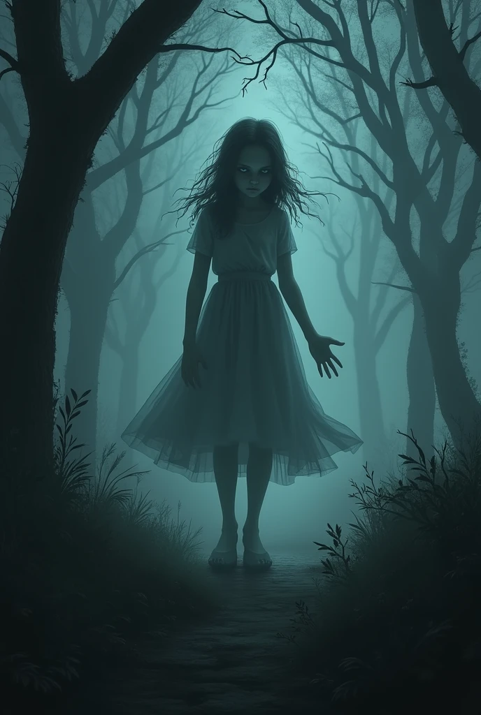 horror girl walking