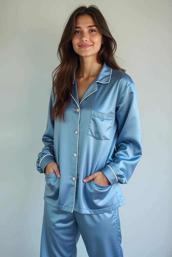 ((midynight, Need, 8K, tmasterpiece:1.3)), full bodyesbian, Long legs, Focalors:1.2, perfect figure beautiful woman:1.4, ((Dark brown hair)), (pyjamas, standing on your feet:1.2), ((sobu)), Highly detailed facial and skin texture, A detailed eye, 二重まぶた,Beauty,Wavy hair, Wrinkles at the corners of the eyes, to emphasize, ,(Big breasted 1.2),aged 40, Wrinkled eyes,