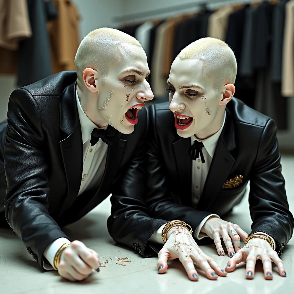 (evil albino tall lathy queer male undead Vulture King, bird brain, thin neck, frail shoulders, weak arms, flat chest, soft belly, massive male genitals, curvy hips, thick avian thighs, massive buttocks, depraved homosexual, rapist, kidnapper, cradle robber, weak stomach, weak bladder)