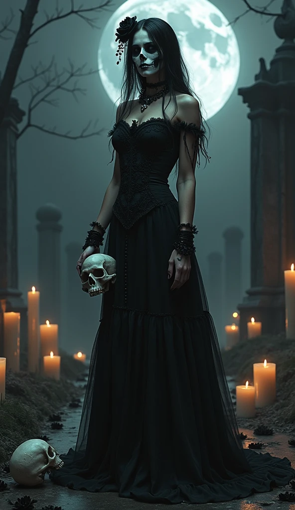Fine matte painting, skeleton dark angel big wings haunted castle on drawing table full of knives, horror, spookiness, scary, secret horror, tentacles, vines, eyes, uncanny valley effect teeth, limbs, animals, blood moon