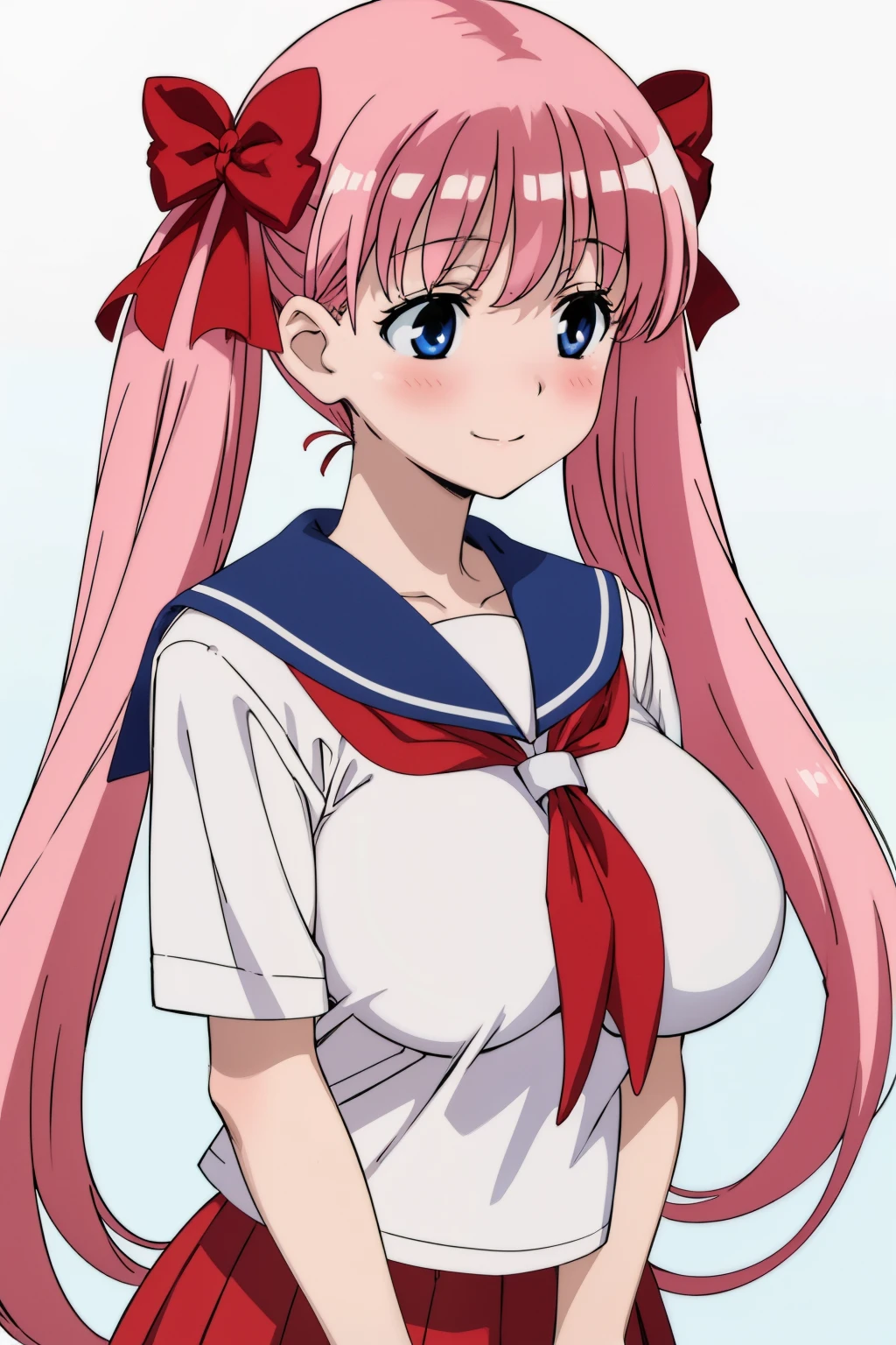 score_9, score_8_up, score_7_up, source_anime,
1girl, cute girl, japanese girl, (pink_hair:1.4), (pigtails hair with bangs), smile, brown eyes, cute eyes, eyelashes, (topless:0.8), school_uniform, (sailor_collar:1.5), (sleeveless), (microskirt:1.38), (miniskirt:1.38), long breasts, sagging breasts, (puffy nipples:1.4), hard nipples, erect nipples, (covered nipples), (pink microbikini:1.5), navel, in train,