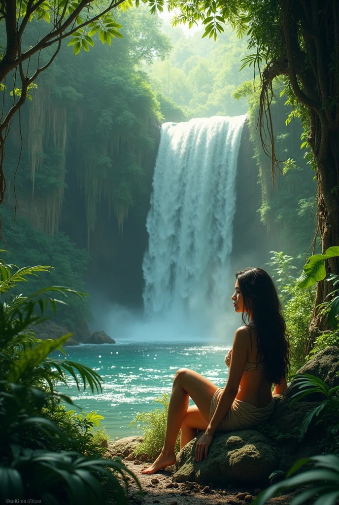Mulher respirando na natureza