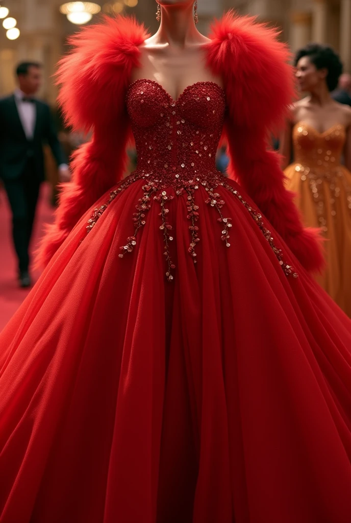 <lora:Bailey:.7>, view from front, looking at viewer, smirk, (fair skin, pale skin), (inside a fancy ballroom, ballroom, formal, prom, medium shot) dancing, dynamic pose, flirty, blush, cute, high quality, masterpiece, prom, formal corsage, diamond earrings, diamond necklace, seductive ambiance, <lora:s1m0n3v3lv3t:0.8> s1m0n3v3lv3t, bare shoulders, velvet elbow gloves, red velvet dress, fur shawl,