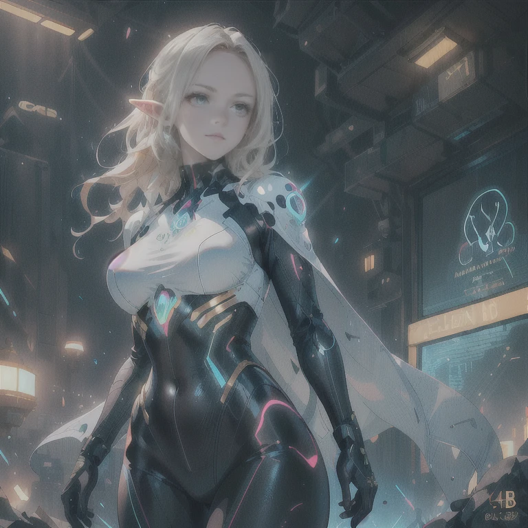 ((best quality)), ((masterpiece)), ((realistic)), (detailed), reflective luminous white:1.5, texture glossy orange:1.3, 1beautiful young caucasian girl, blue eyes, blond hair, twintails,
 sticky jumpsuit (cameltoe), sexy, top to bottom photo, lots of glow neon mushrooms, mandalas, cinematic, sharp, ray tracing, brightness, luminosity