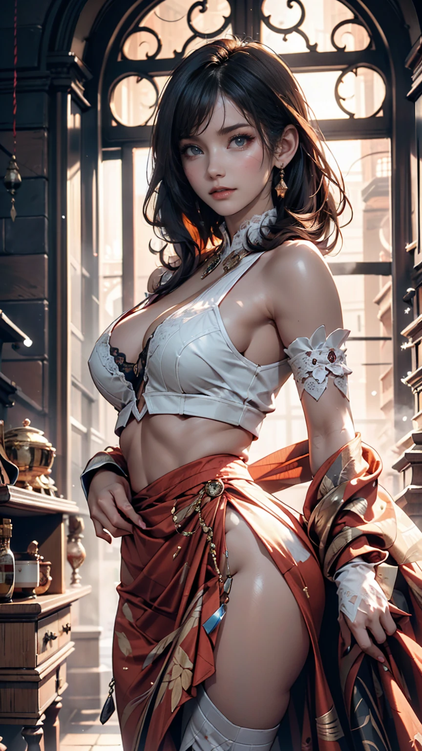 ((最high quality, 8K, masterpiece: 1.3, Ultra HD, high quality, 最high quality, High resolution, realism)) 、Egyptian Pharaoh、Cleopatra、Black Hair、Bangs(Horizontal)、Cleopatraカットヘアー、Ancient Egyptian Dynasty Decoration、Ancient Egyptian Palace、Hieroglyphics carved into the pillars、
