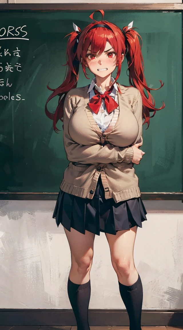 medium shot, pov, incoming hug, anthropomorphic cat-girl, cat ears, in living room, big breasts, punkish, pronounced feminine body, flirty, classy, sexy, wearing school uniform, red tie, happy face, visually appealing, balanced composition, elegant, contemporary, rich color palette <lora:1_5\Style_add_detail:1.0>,