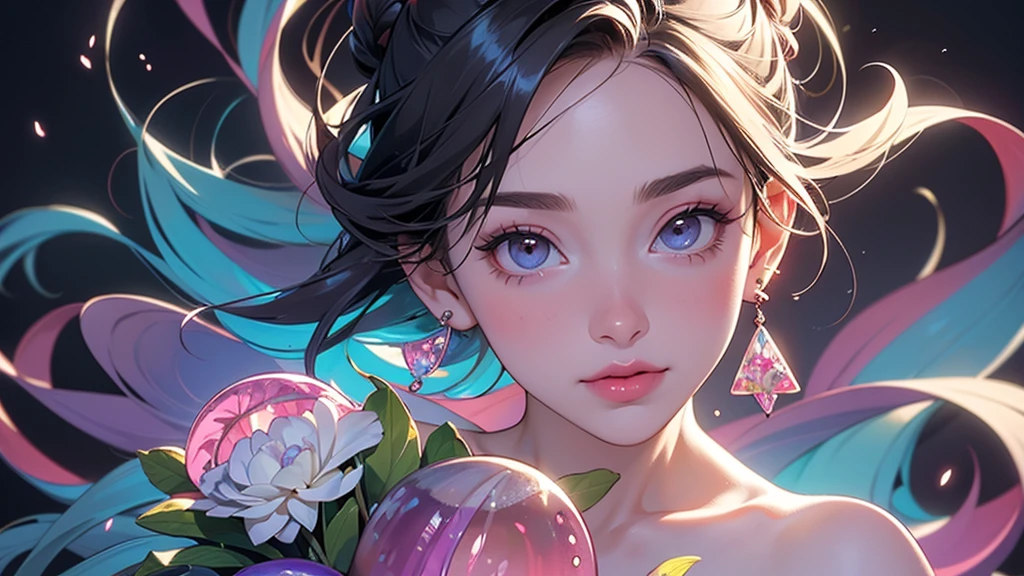 （Colorful Fashion T-Shirts：1.9），（blond：1.8），（Rainbow all colors：1.8），（（（（（Vertical painting：1.6））），（：1.6），front，comics，illustration，，big eyes，crystal clear，（Golden Gradientlong hair，extra long hair：1.7），Exquisite makeup，Shut up，（Little fresh：1.5），（Tube Top：1.6），long eyelashes，Colorful off-shoulder T-shirt，looking at the audience，Big watery eyes，（blond hair：1.6），Color Splash，（solo：1.8），Color Splash，Color explosion，Heavy Paintworkwind，Messy lines，（（Shiny）） ，（Colorful），（Colorful），（Colorful），Colorful，Heavy Paintworkwind，（splash）（Color Splash），vertical，Upper body，Paintworksplash，acrylic paint，Gradient，Paintwork，Highest image quality，highest quality，masterpiece，solo，depth of field，face painting，colorful clothes，（grace：1.2），gorgeous，long hair，wind，（grace：1.3），（petal：1.4），（（（masterpiece））），（（（））），（（Super detailed）），（illustration），（dynamic angle） ,((float)),(Paintwork),((disheveled hair)),(solo),(1girl),(((Detailed Anima face))),(((Beautiful detailed face)),neckwear,bare shoulders,blondes,((blondes)),((blondes)),Beautiful and delicate eyes,(Blue eyes),(((Blue eyes))),(((Colorful background))),(((high saturation) )),(((Surrounded by colorful splash))),(((Colorful background))),(((high saturation))),(((Surrounded by colorful splash))),(((Colorful background))),(((high saturation))),(((Surrounded by colorful splash))),