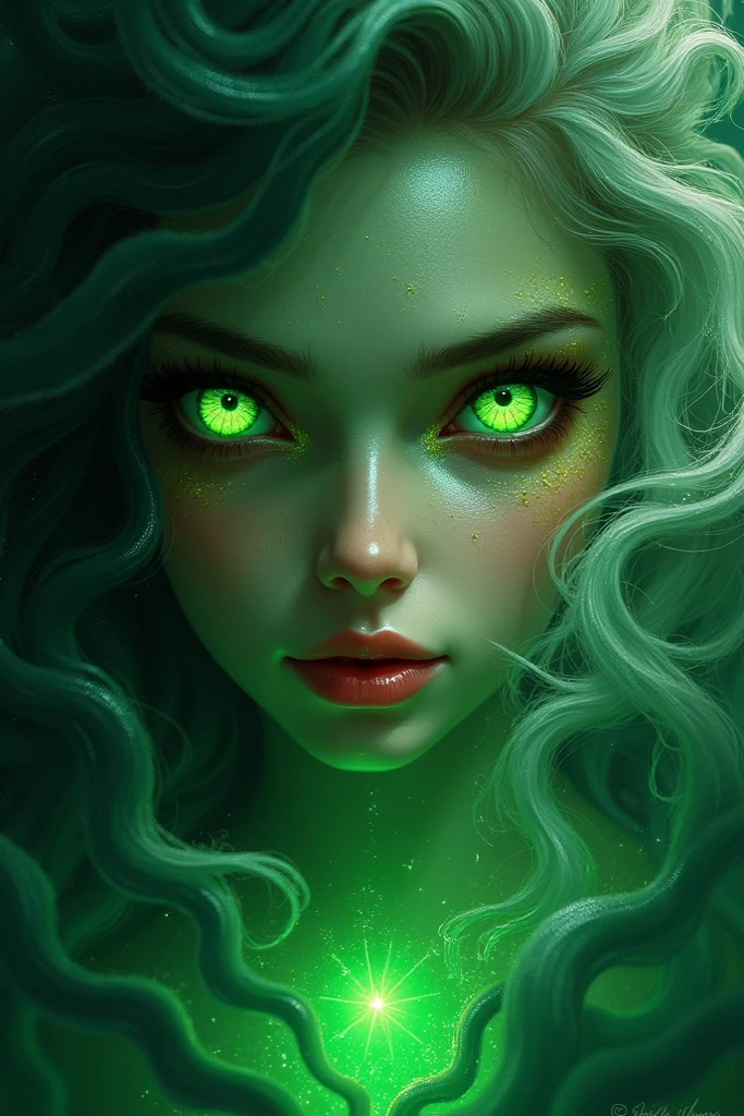 Electronic music album cover colors , green and black and drawing
