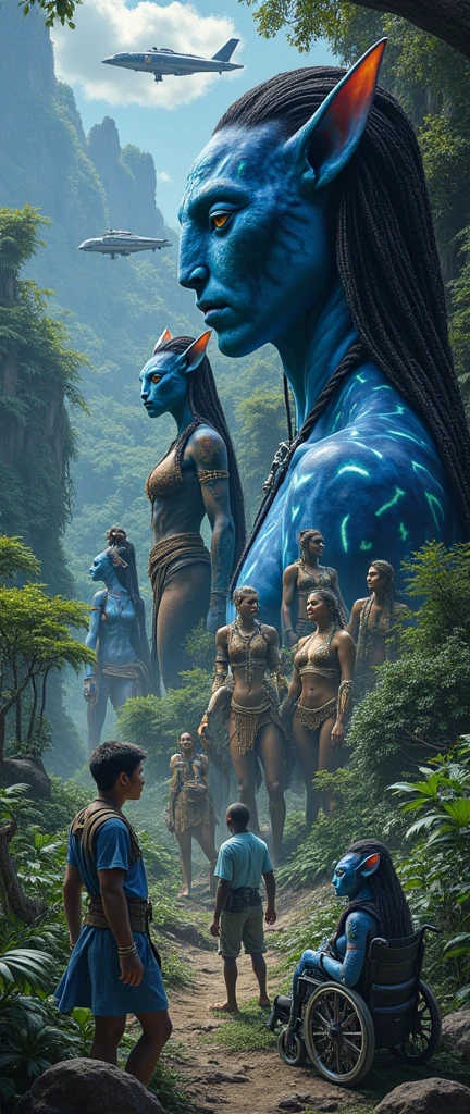(Masterpiece, highres), AOA, Avatar, 1girl,  Na'vi , blue skin, 8k, neytiri, Na'vi anatomy, outback, beautiful eyes, beautiful face, perfect anatomy, tropical temple, jungle, toned, trees in the background, sweat, depth of field, saturated, clean, detailed, hyperdetailed, Intricate, blue skin, detailed skin, skin pores, ultra quality, Film grain, big ass, thick thighs, areola, huge breasts, huge butt, wide hips,