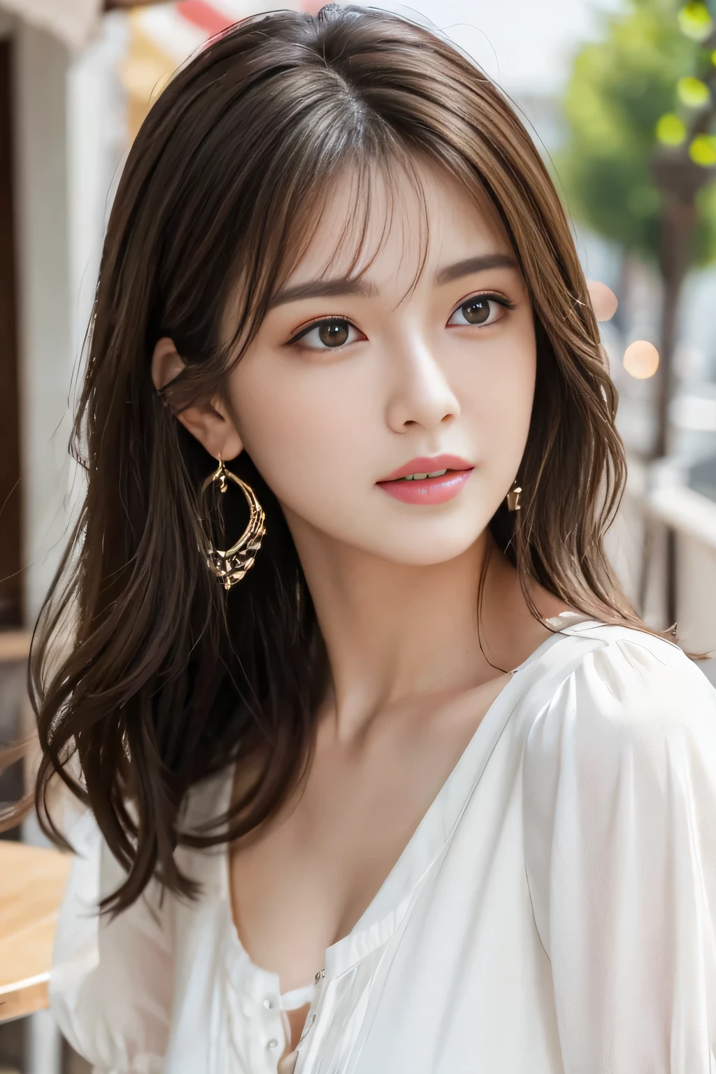 (Representative works:1.3)、(8k、Realistic、RAW Photos、Best image quality:1.4)、(30 year old mature woman)、Small face、Beautiful Face、(Realistic Face)、No makeup、Natural Makeup、light makeup、 (Dark brown hair)、Beautiful hairstyle、Realistic eyes、Beautiful details、 (Realisticな肌)、Beautiful Skin、 (Casual Fashion)、 Confused、 charm、超High resolution、Ultra-realistic、 High resolution、Golden Ratio