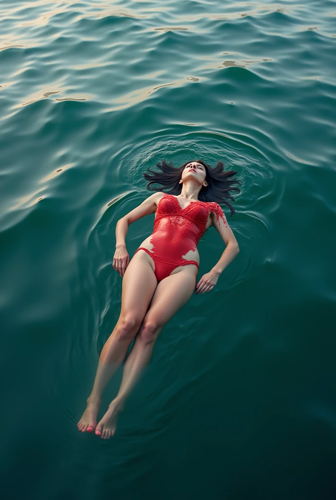 Woman passed out in the sea in a bikini