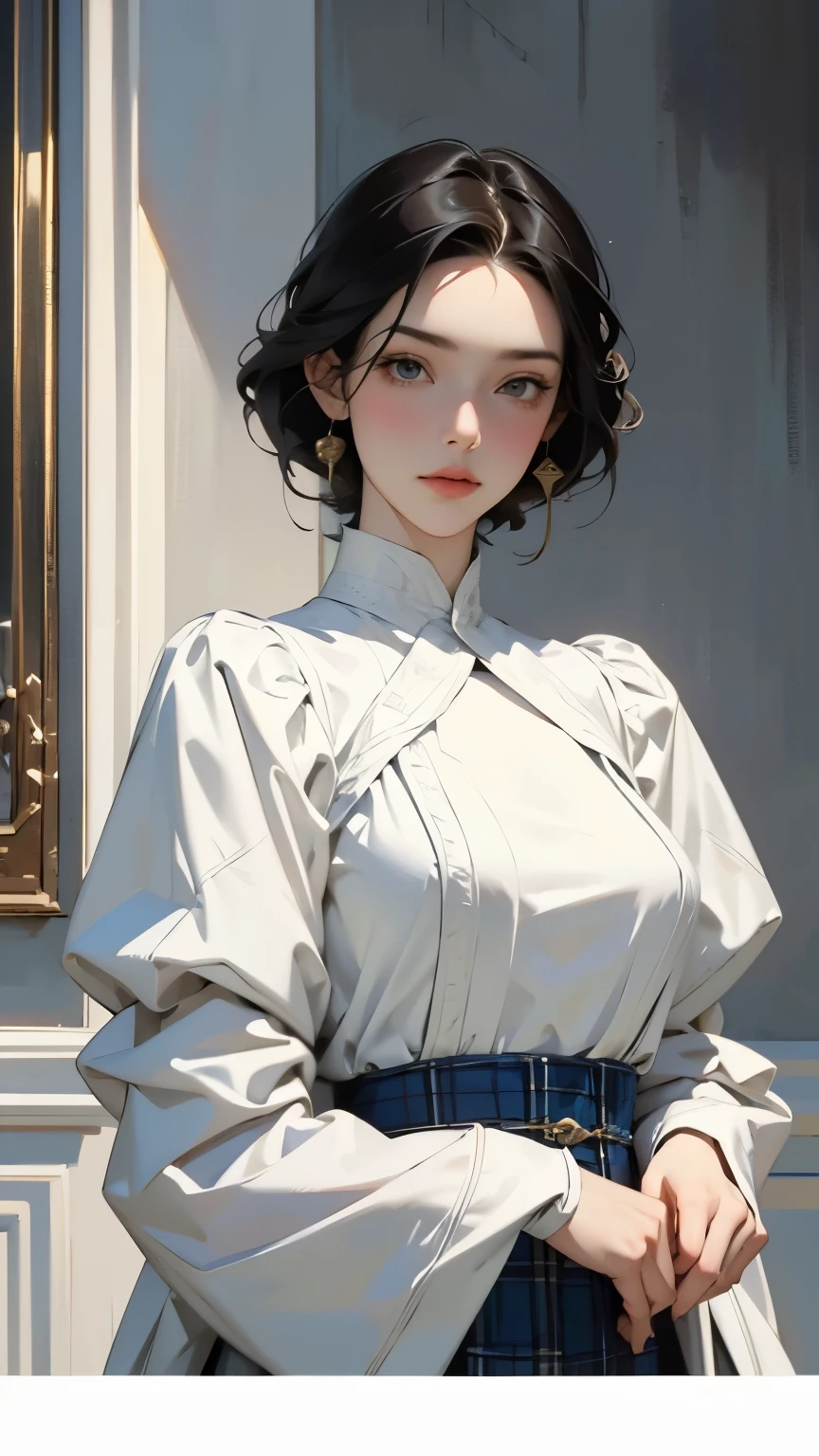 (((simple composition)))、(((The background is a white wall:1.2)))、one girl、perfect anatomy、painterly、sketch、very delicate、wall with cloud-like pattern、、Floral、delicate depiction、Abstract、overall light color、gentle color、Taisho romance、(masterpiece、highest quality、highest quality、official art、beautiful beautiful:1.2)、