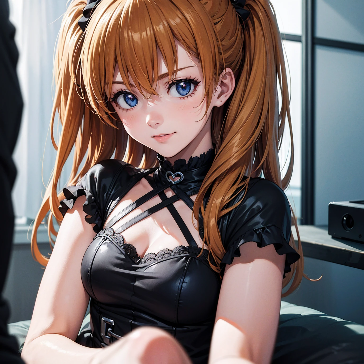 ( best quality,masterpiece:1.2),(Anime Style, comical noir style :1.1), one girl , Cute Style ,Adorable, very detailed eyes, face with extra detail, very fine hair,8k,resolution, Gothic Dress,Gothic Punk