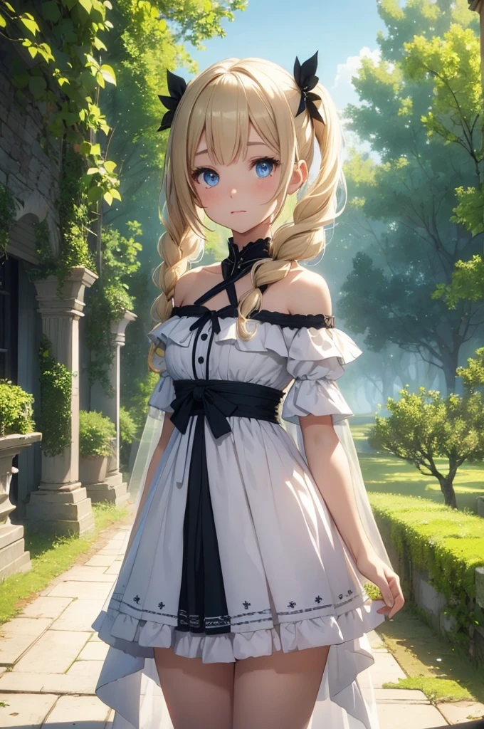 masterpiece,an extremely delicate and beautiful,amzing,huge filesize,detailed wallpaper,1girl,animal collar,ball and chain restraint,bandage on face,bandaged arm,bandages,bandaid,bandaid on arm,bandaid on cheek,bandaid on face,bandaid on hand,bandaid on knee,bandaid on leg,bangs,bare shoulders,blush,bondage,bound arms,bow,chain,cowboy shot,dress,dress lift,eyebrows visible through hair,green eyes,grey background,hair bow,heart-shaped lock,leash,long hair,looking at viewer,metal collar,navel,ribbon,shackles,slave,sleeveless,sleeveless dress,solo,thighhighs,twintails,very long hair,white dress,white legwear,white ribbon,(closed up),(((focus and characters))),bright tones,((depth of field)),(best light)