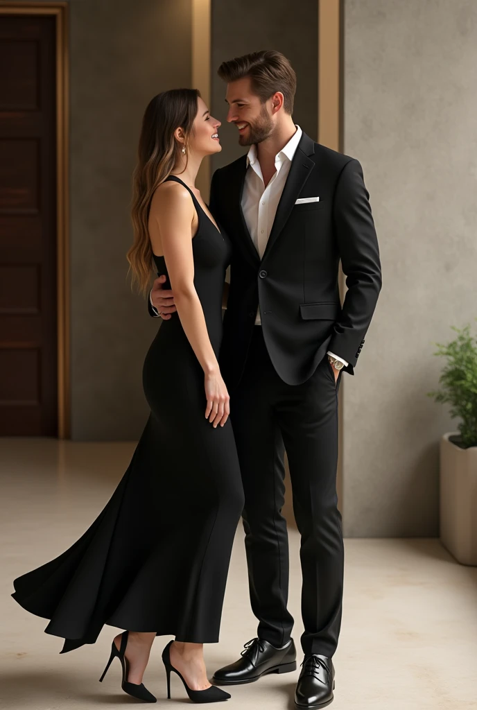 Anushka Sharma girl age 35 and height 5"9 and with his boyfriend anuj Sharma age 36 height 5"9 and standing together anushka in heels