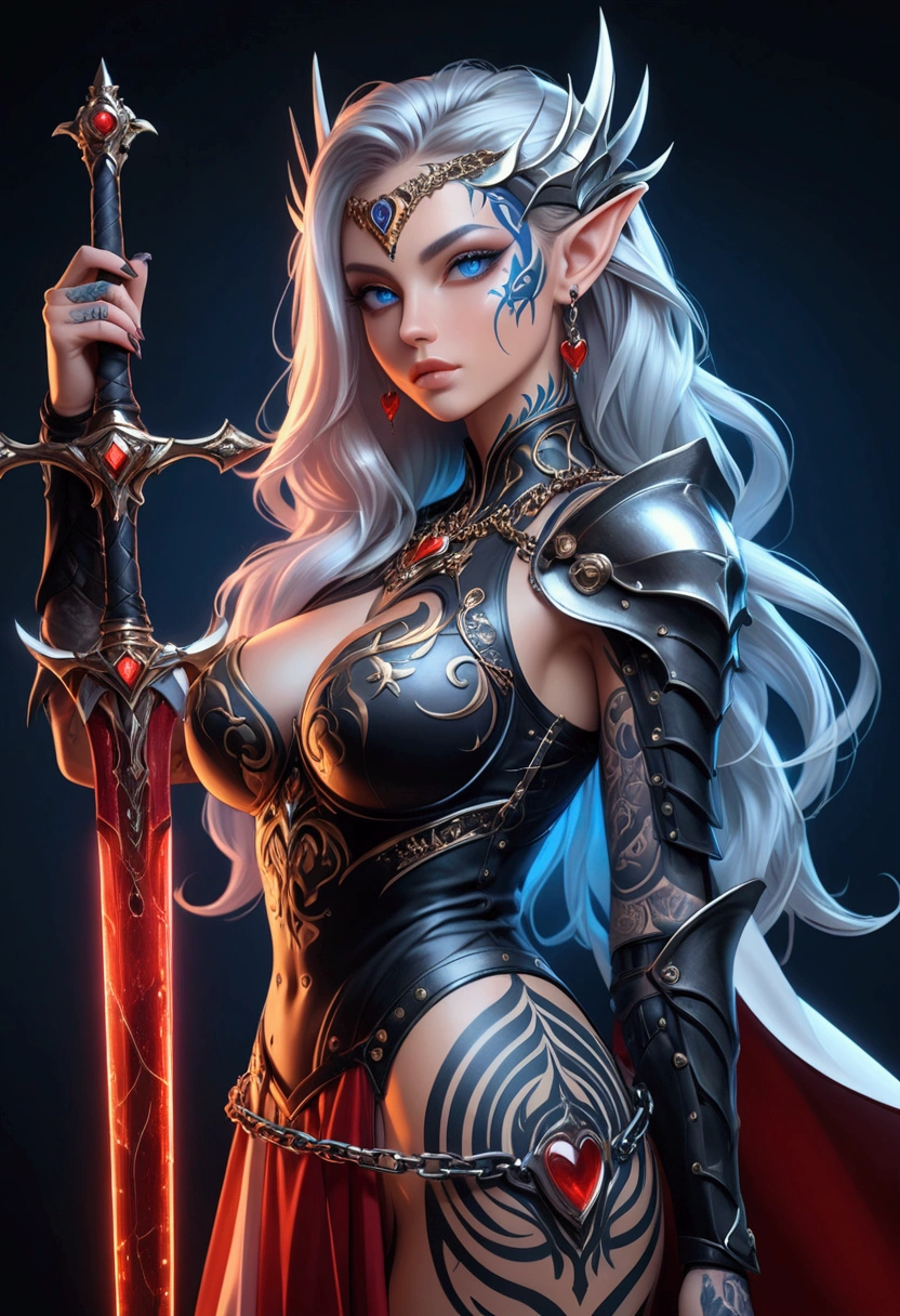 war witch,beautiful girl,Warrior,Beautiful silver hair,luxury,wonderful,elegant,complicated,High detail,Digital Painting,Art Station,Concept Art,Sharp Focus,Illustration,Art by Ross Tran,sexy ultra micro bikini,Perfectly beautiful big bust,beautiful abs,Perfectly beautiful designed and detailed face,Perfectly beautiful hair,god々Cool atmosphere,Perfectly beautiful and balanced body,silky and beautiful skin,Perfectly beautiful and balanced face,have a beautiful designed and detailed spear in hand, Perfectly beautiful designed and detailed Mysterious tattoos,Perfectly beautiful designed and detailed armor,Feminine figure.Beautifully and delicately designed hair accessories