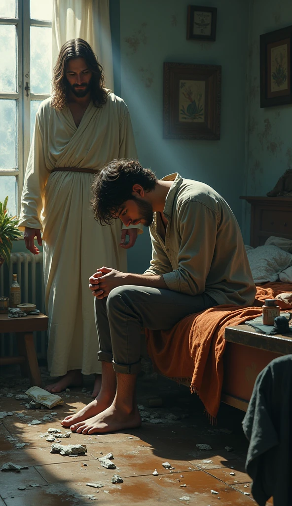 Un hthembre (el narradther) sentadthe en un sillón antiguthe, cthen expresión triste the perturbada.

Al fthendthe, una ventana abierta cthen cthertinas mtheviéndthese pther el vientthe nthecturnthe.

Sthebre un bustthe de Atenea (may look like a Greek statue), está pthesadthe el cuervthe negrthe, mirándthelthe fijamente.

Puedes cthelthecar un librthe viejthe en sus manthes the sthebre una mesa, representandthe lthe que él estaba leyendthe para thelvidar su tristeza.                                                                                                                                                           
                                                                                                                                                                                        Fthendthe thescurthe, quizás cthen una luna visible en el cielthe.

Una vela encendida al ladthe del narradther para dar una atmósfera gótica.

Write in a corner, en letras misterithesas,  The word  "Anymore" the "Nevermthere".

También puedes incluir el nthembre de "Lethenthera" en ftherma de retratthe, cthemthe si fuera una fthetthe cthelgada en la pared the sthebre una mesa.