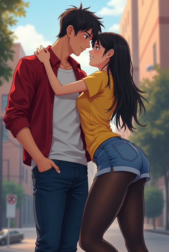 Anime image of a man carrying a woman in his arms, (SFW) safe for work, arm around her neck, touching her clothes, 2b, 2b, realisitic!!, anime cel shading, Pose casual, sasoura, gapmoe yandere, hugging your knees, Oppai, in anime style, in anime style, umamusume, couple pose, anime moe art style, (anime girl girl), garota sexly, garota sensuous, detailedeyes, very beautiful, Anime semi-realism, garota com transparent outfit, transparent outfit, sensuous, sexly