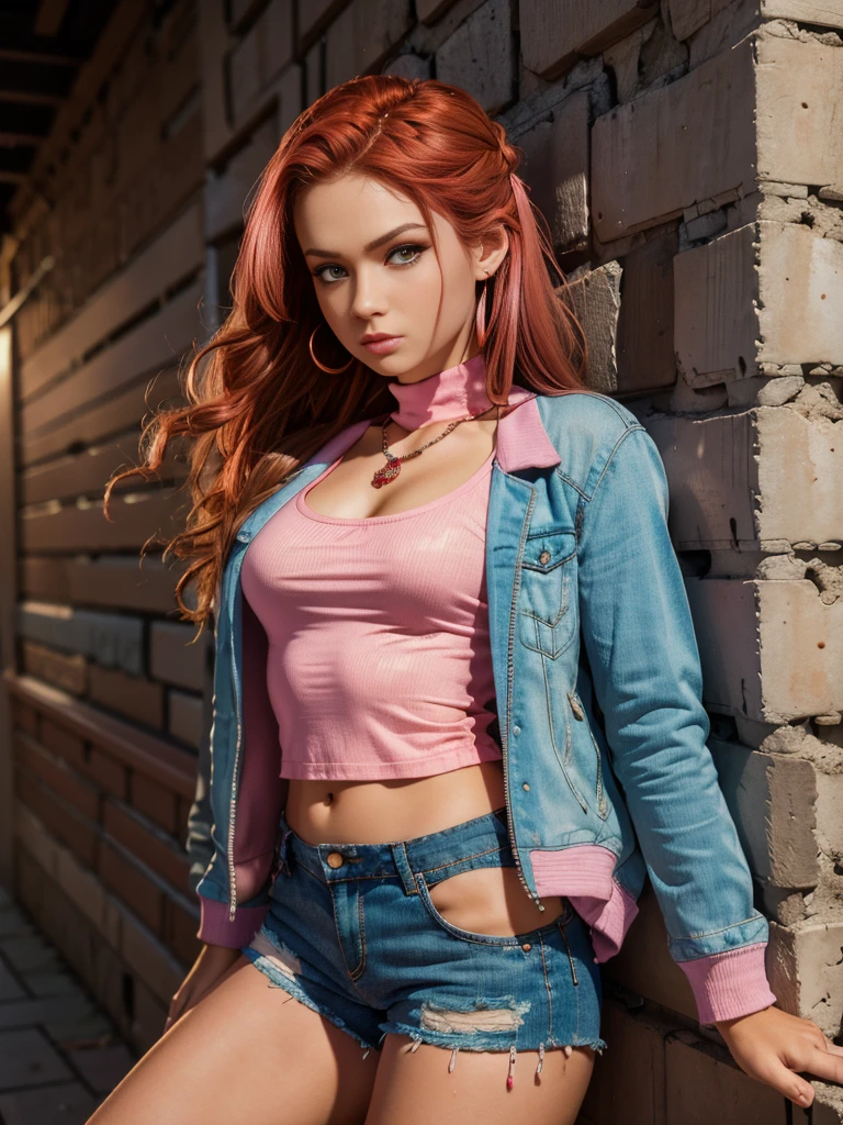 low angle photo of a gorgeous, 38 year old woman, blue eyes, milf, healthy skinny,short, clean skin texture, small, big lips, little noose, sexy, wearing, coat, tight jeans, scarf, (red long hair in ponytail), redhead, red hair, slightly opened mouth,

insanely detailed eyes, little boops, tiny boops, small tits, small perky breasts(perky breasts), perky, skinny, 
2/3 body crop, 8 mm art lens, f 1. 1, sharp focus, 8 k high definition, insanely detailed, photorealistic, 

big shoulder, little neck, long lash, full lips, big lower lip, pink lips, firm breast, firm pushup, push up, firm chest, posing outside in the night city, night lights, city lights.